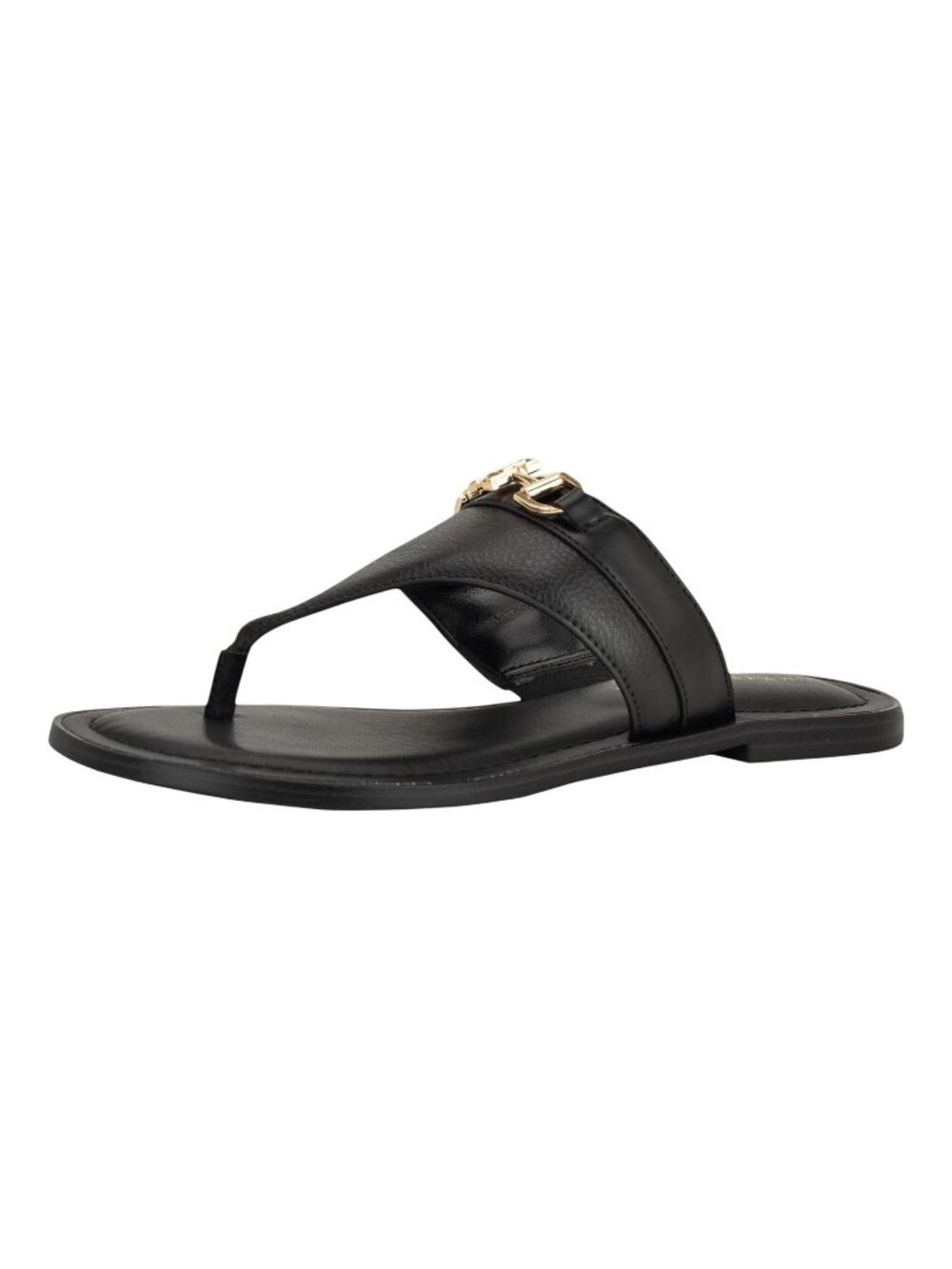 NWT Tommy Hilfiger Womens Goldiea Thong Emblem Sandals TWGOLDIEA Black 6.5M